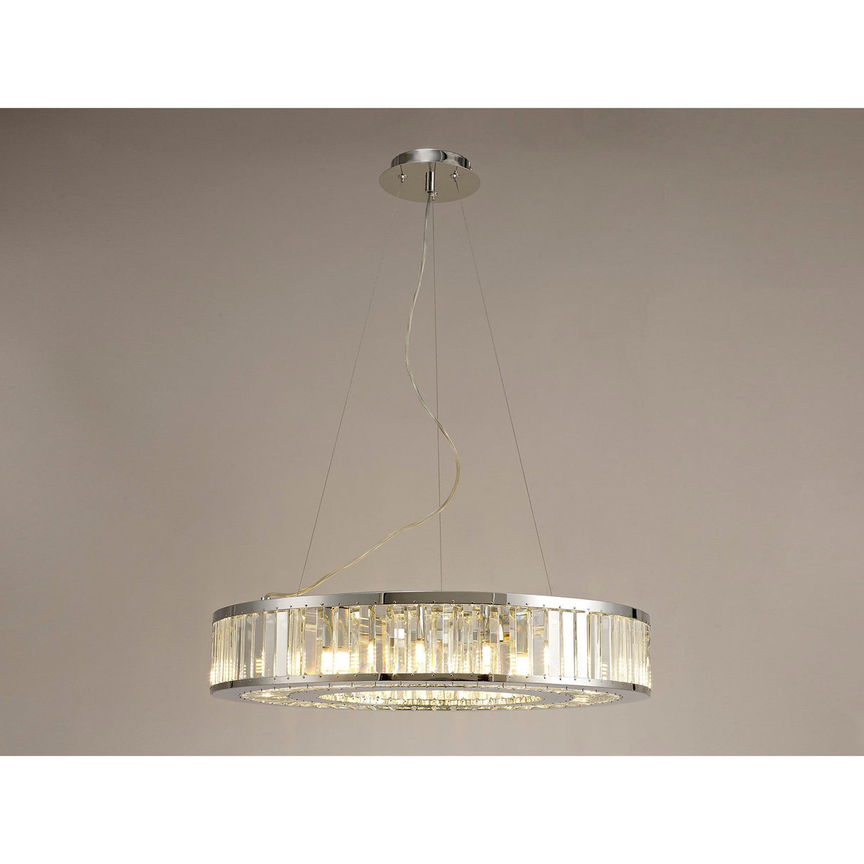 Torre 61cm 9 Light Crystal Suspension Light - Polished Chrome