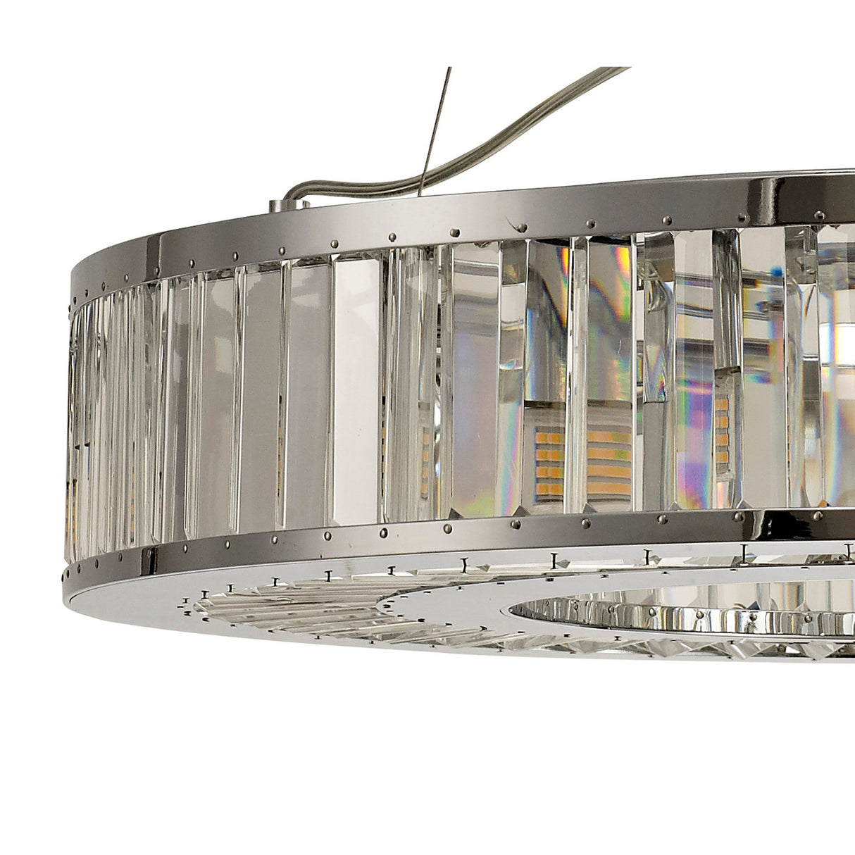 Torre 61cm 9 Light Crystal Suspension Light - Polished Chrome