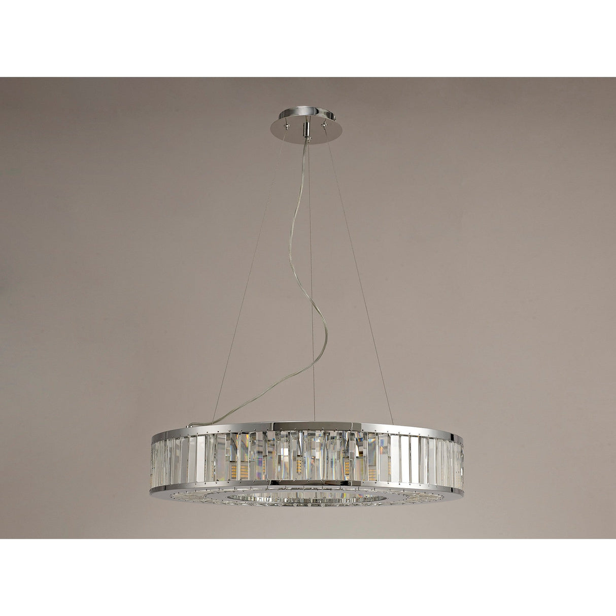 Torre 61cm 9 Light Crystal Suspension Light - Polished Chrome