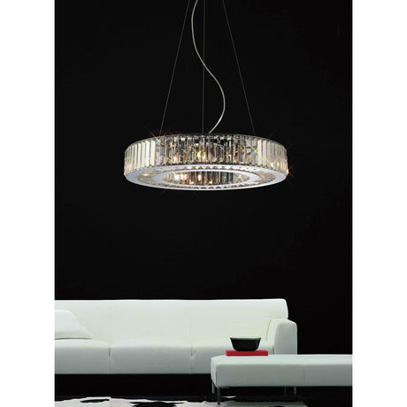 Torre 61cm 9 Light Crystal Suspension Light - Polished Chrome