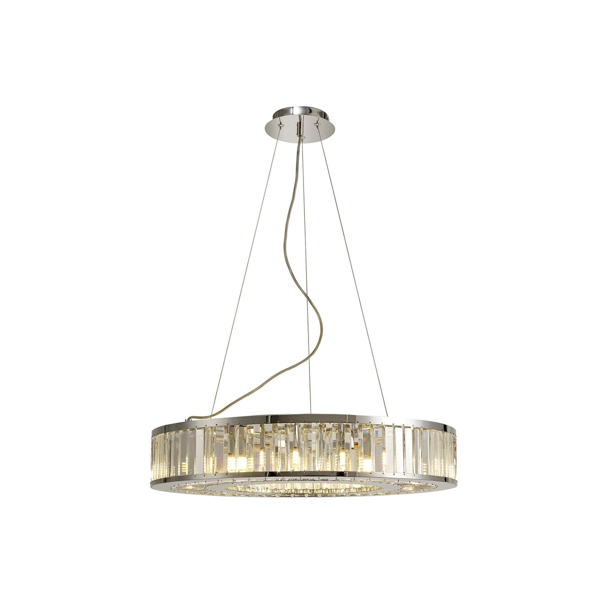 Torre 61cm 9 Light Crystal Suspension Light - Polished Chrome