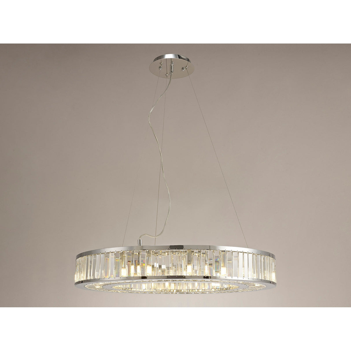 Torre 75cm 10 Light Crystal Suspension Light - Polished Chrome