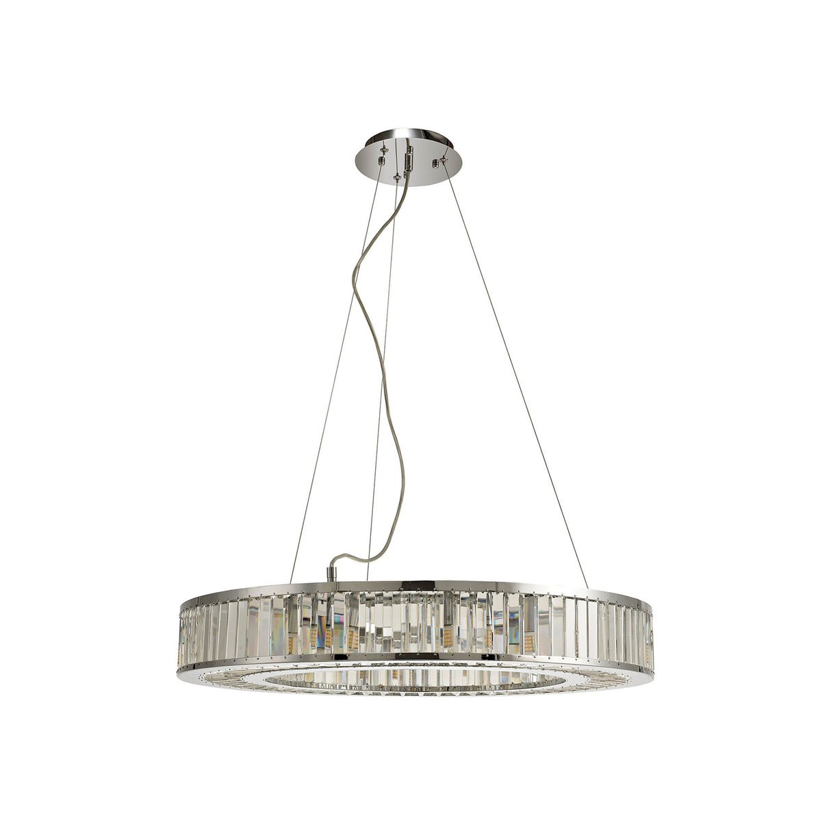 Torre 75cm 10 Light Crystal Suspension Light - Polished Chrome