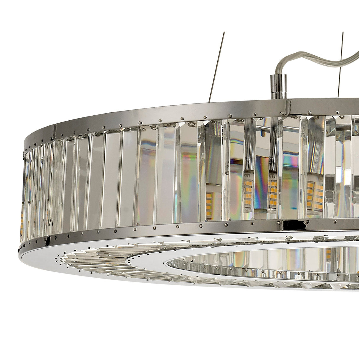 Torre 75cm 10 Light Crystal Suspension Light - Polished Chrome