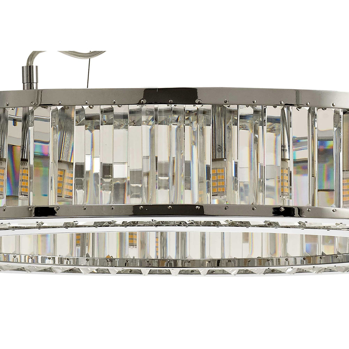 Torre 75cm 10 Light Crystal Suspension Light - Polished Chrome