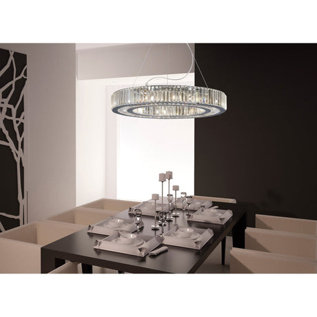 Torre 75cm 10 Light Crystal Suspension Light - Polished Chrome