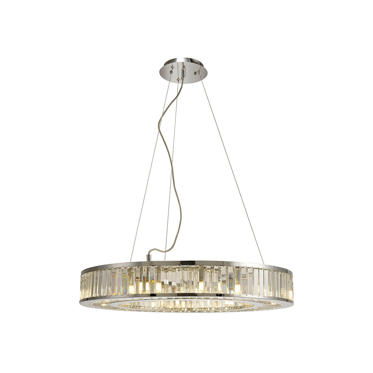 Torre 75cm 10 Light Crystal Suspension Light - Polished Chrome