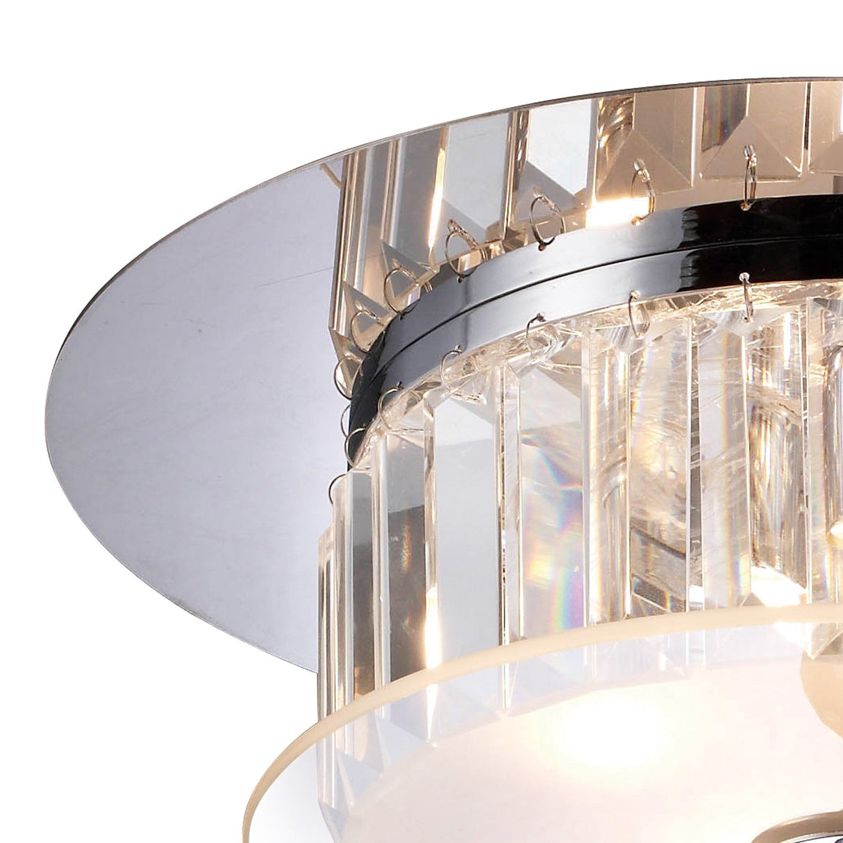 Tosca 4 Light Round Glass/Crystal Flush Ceiling Light – Chrome
