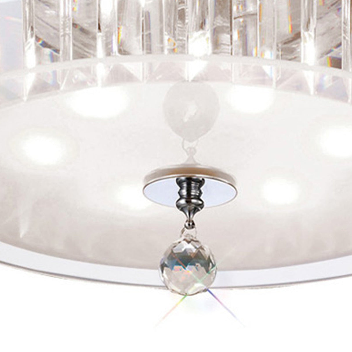 Tosca 6 Light Round Glass/Crystal Flush Ceiling Light – Chrome