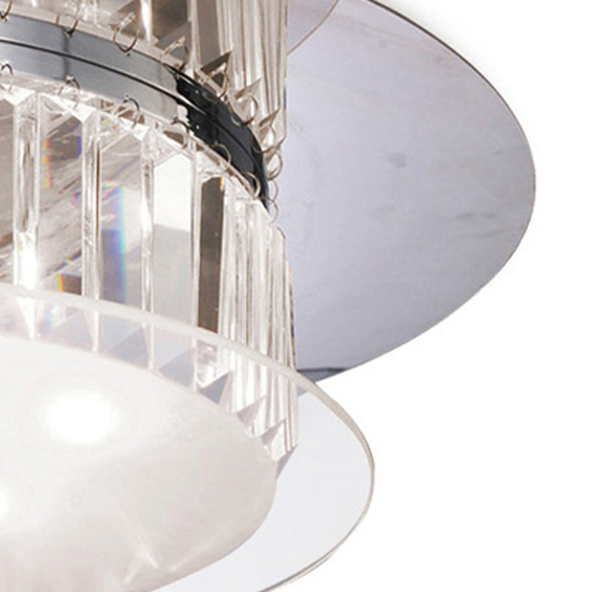 Tosca 6 Light Round Glass/Crystal Flush Ceiling Light – Chrome