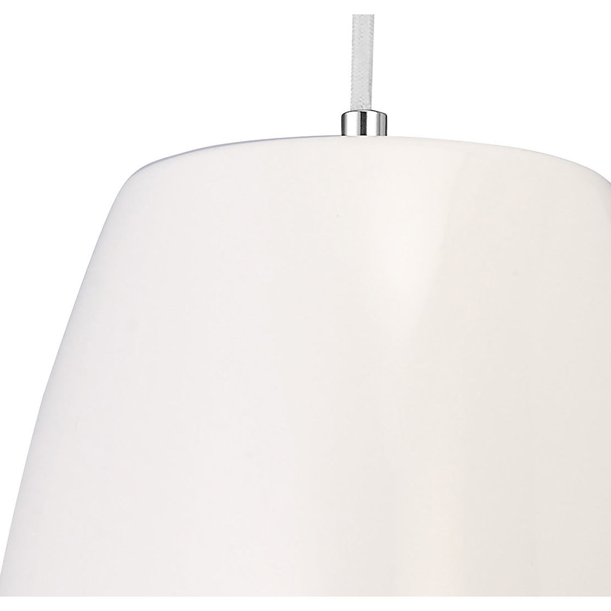 Triangle 22cm 1 Light Glass Pendant Light - White & Polished Chrome