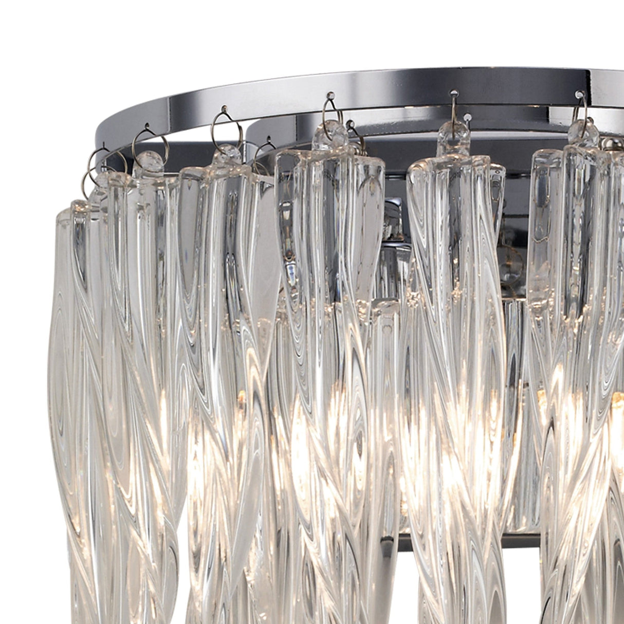 Tropez 2 Light Glass Wall Light - Polished Chrome