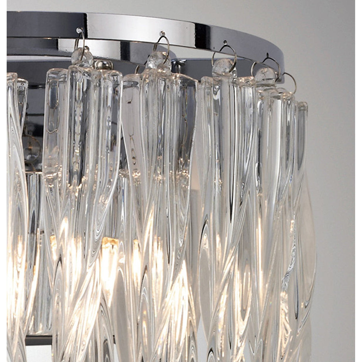 Tropez 2 Light Glass Wall Light - Polished Chrome