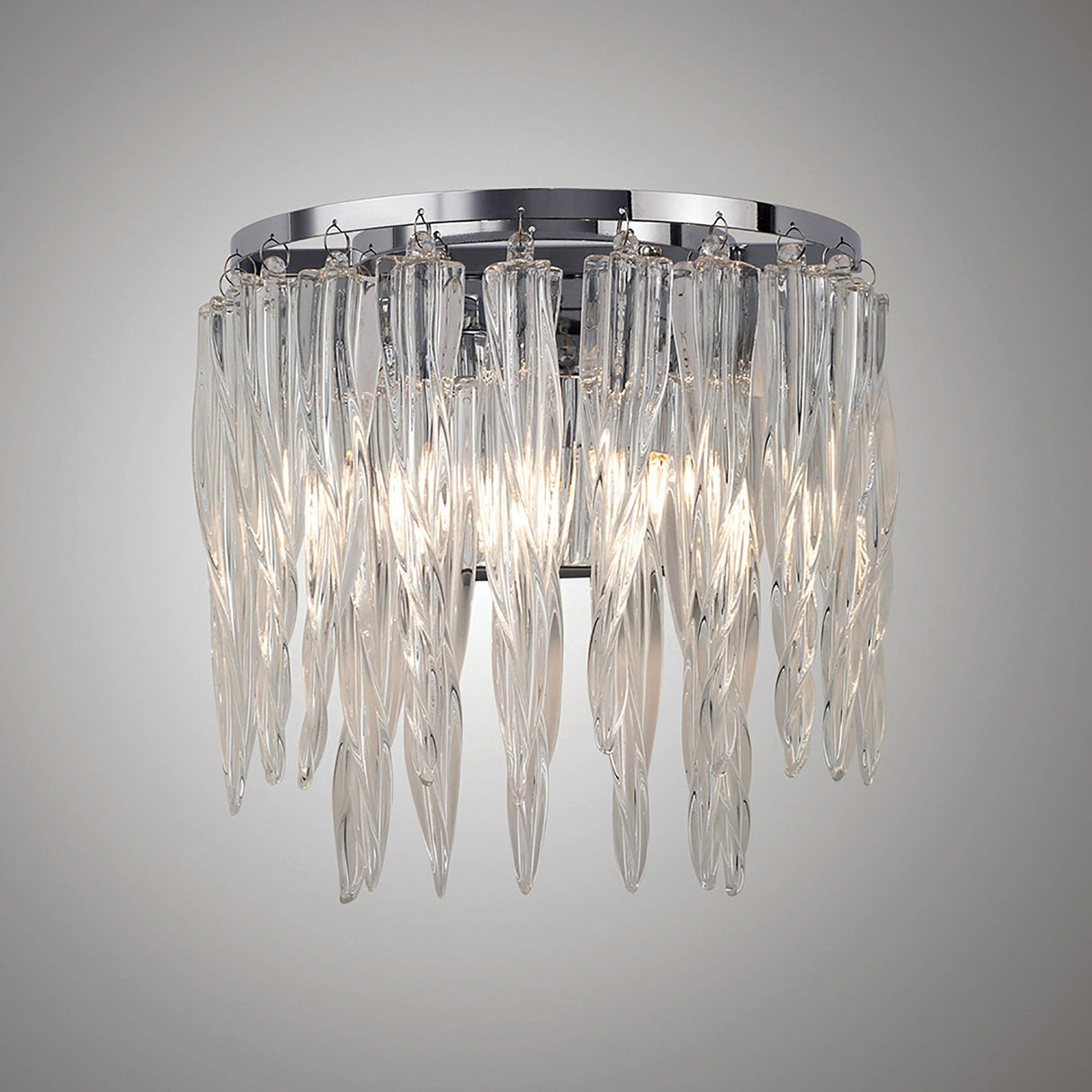 Tropez 2 Light Glass Wall Light - Polished Chrome