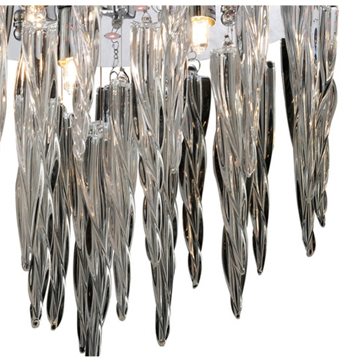 Tropez 3 Light Glass Flush Ceiling Light With RGB & Remote Control – Polished Chrome