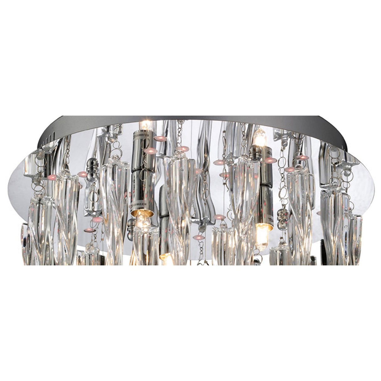 Tropez 3 Light Glass Flush Ceiling Light With RGB & Remote Control – Polished Chrome