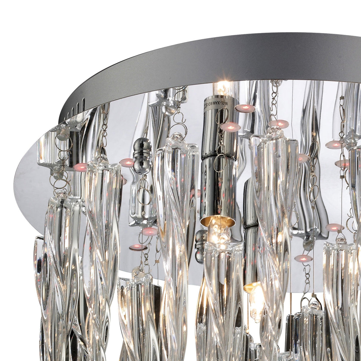 Tropez 3 Light Glass Flush Ceiling Light With RGB & Remote Control – Polished Chrome