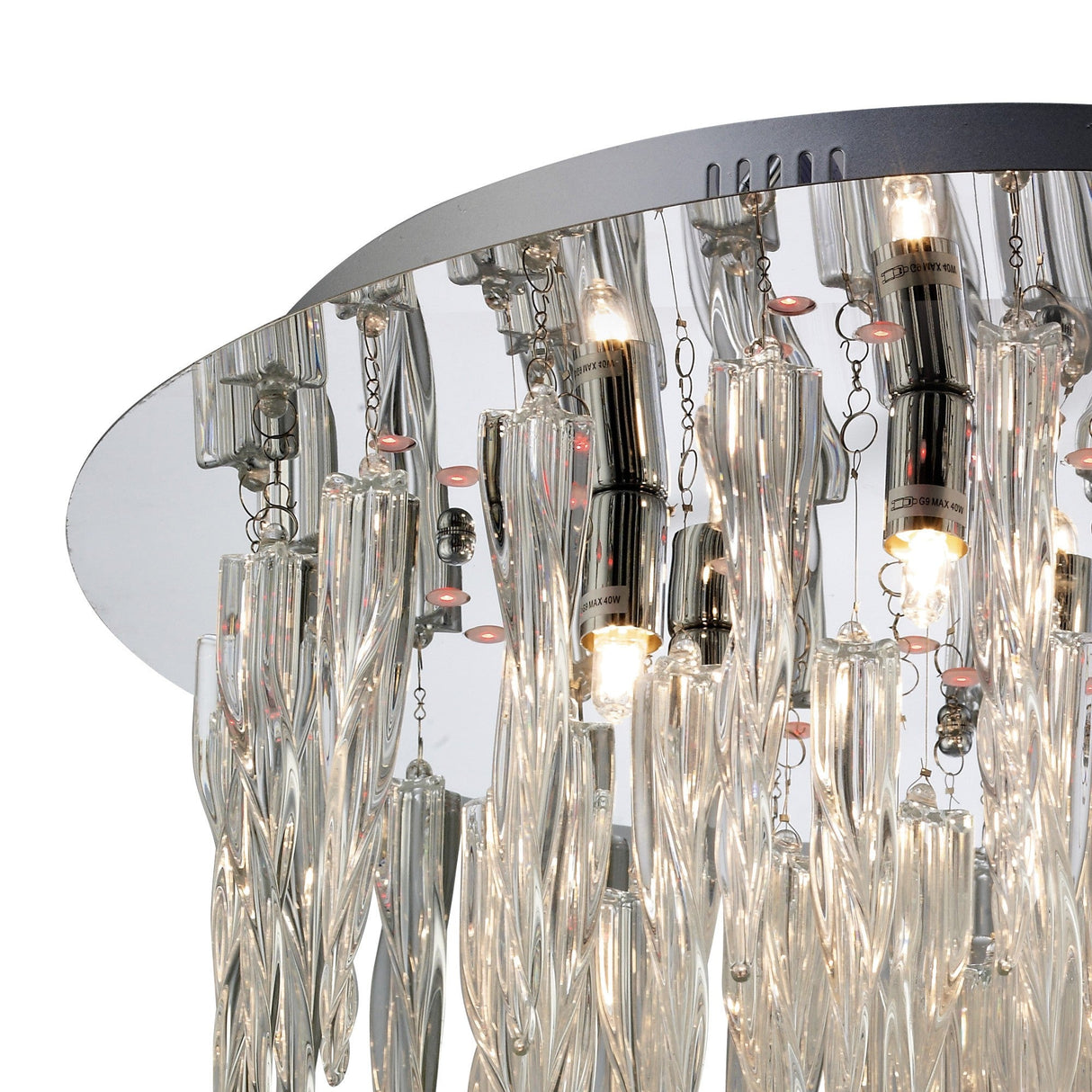 Tropez 6 Light Glass Flush Ceiling Light With RGB & Remote Control – Polished Chrome