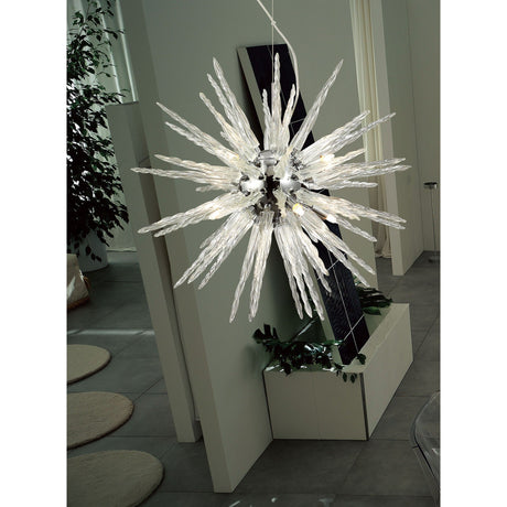 Tropez 60cm 8 Light Glass Suspension Light - Polished Chrome