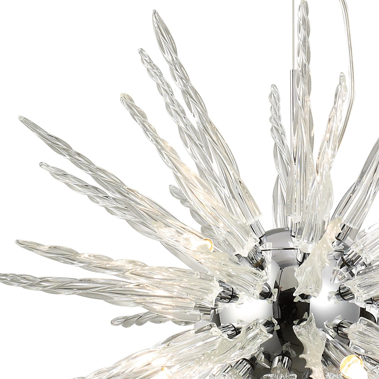 Tropez 60cm 8 Light Glass Suspension Light - Polished Chrome