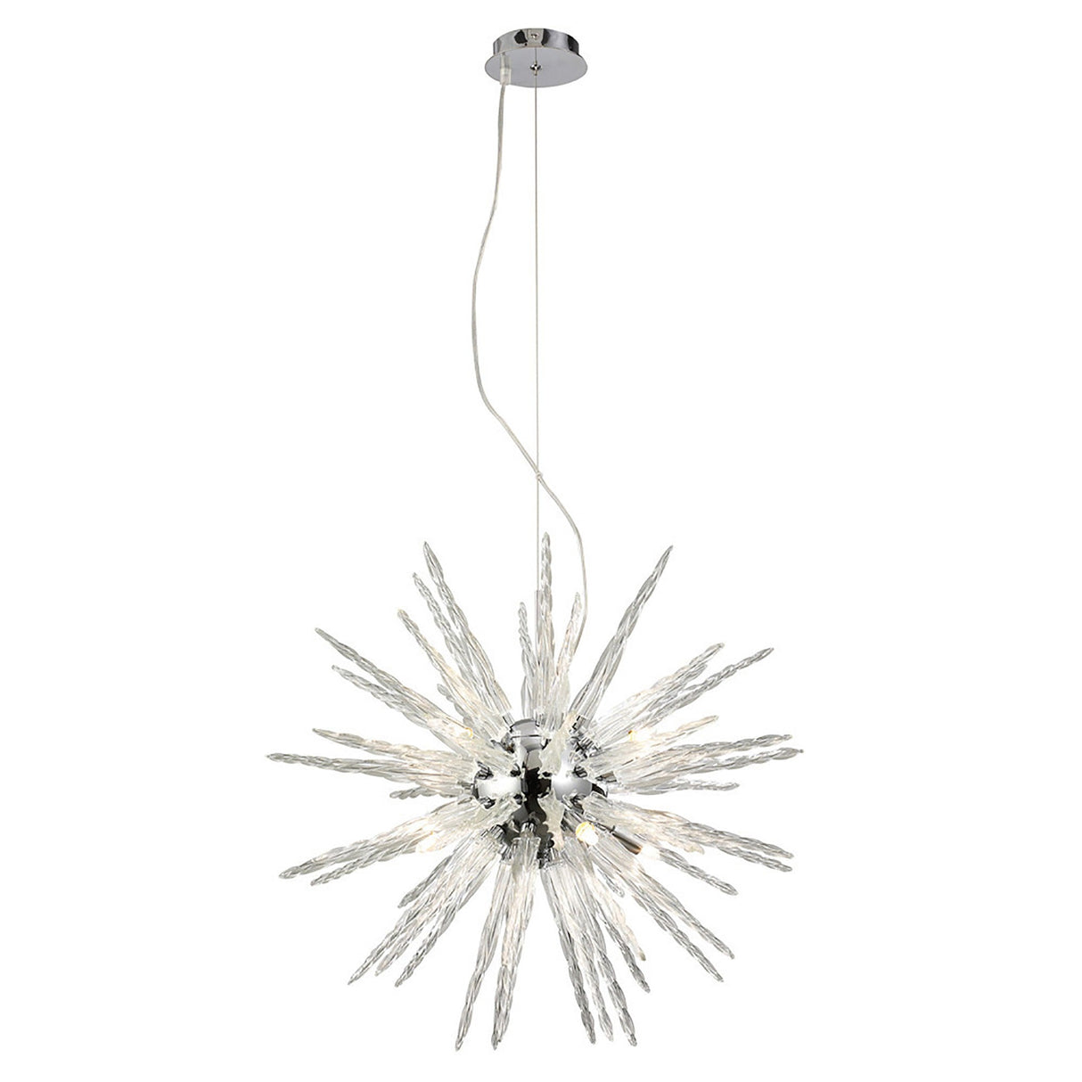 Tropez 60cm 8 Light Glass Suspension Light - Polished Chrome