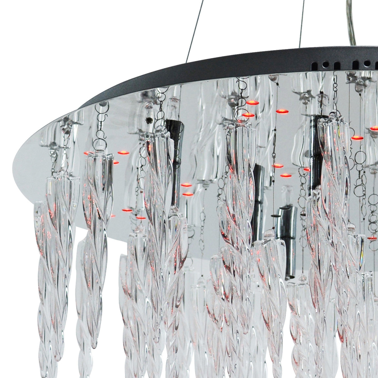 Tropez LED Glass Suspension Light With RGB Remote - Chrome