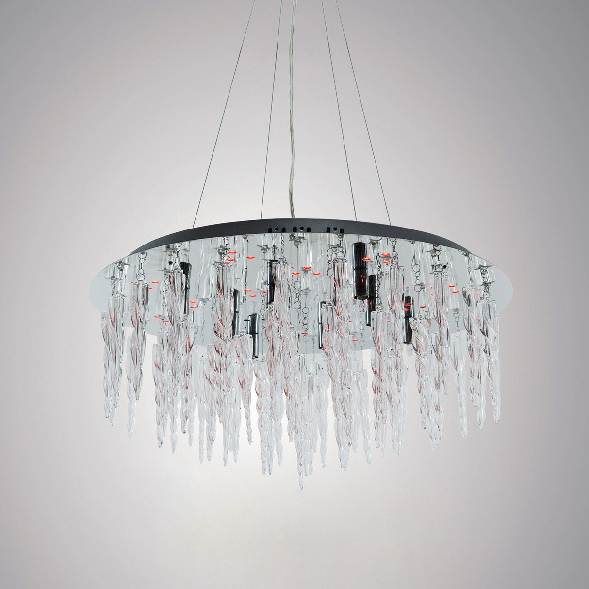 Tropez LED Glass Suspension Light With RGB Remote - Chrome