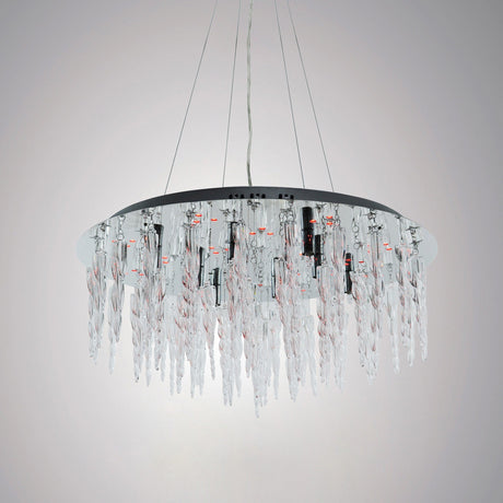 Tropez LED Glass Suspension Light With RGB Remote - Chrome