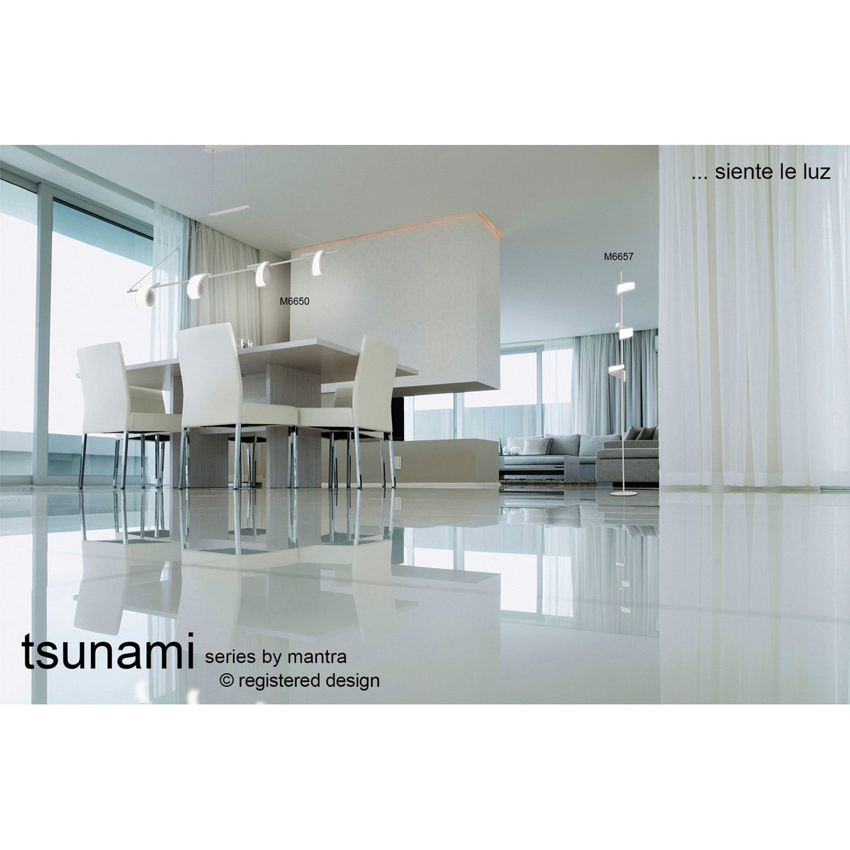 Tsunami LED Linear Suspension Light 48W 3000K - Sand White
