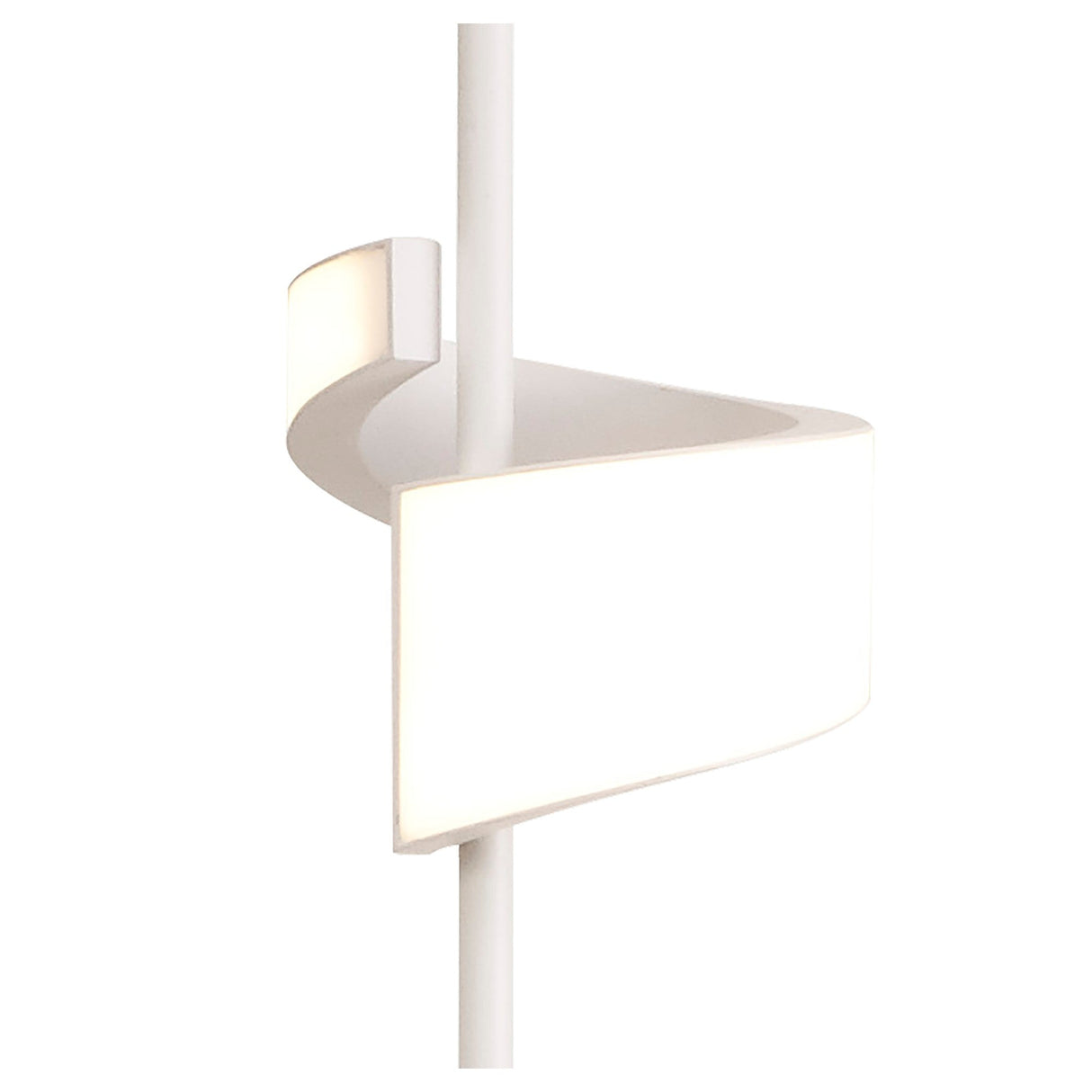 The Tsunami LED Floor Lamp 36W 3000K in Sand White features a modern spiral design that wraps around a vertical pole, offering smooth curves and a sleek finish—ideal for stylish ambient lighting in contemporary spaces.