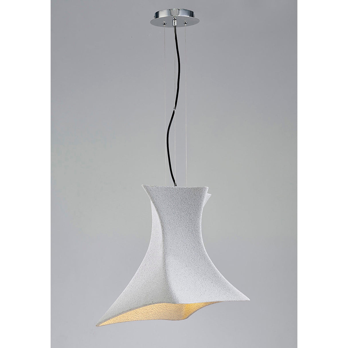 Twist 1 Light Pendant Light – Cement Effect & Polished Chrome