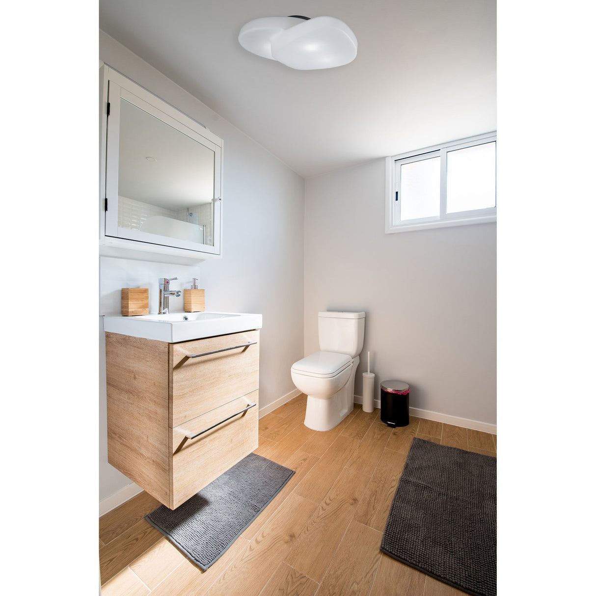 Ufo 4 Light Outdoor Flush Ceiling Light - Matt White/Opal White