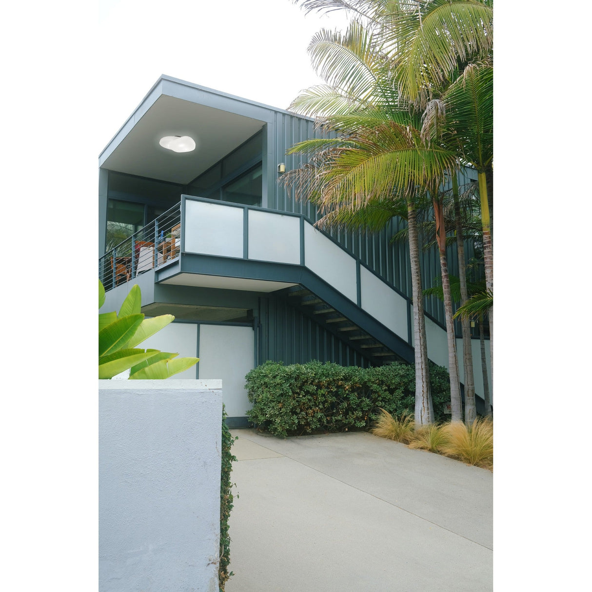 Ufo 4 Light Outdoor Flush Ceiling Light - Matt White/Opal White