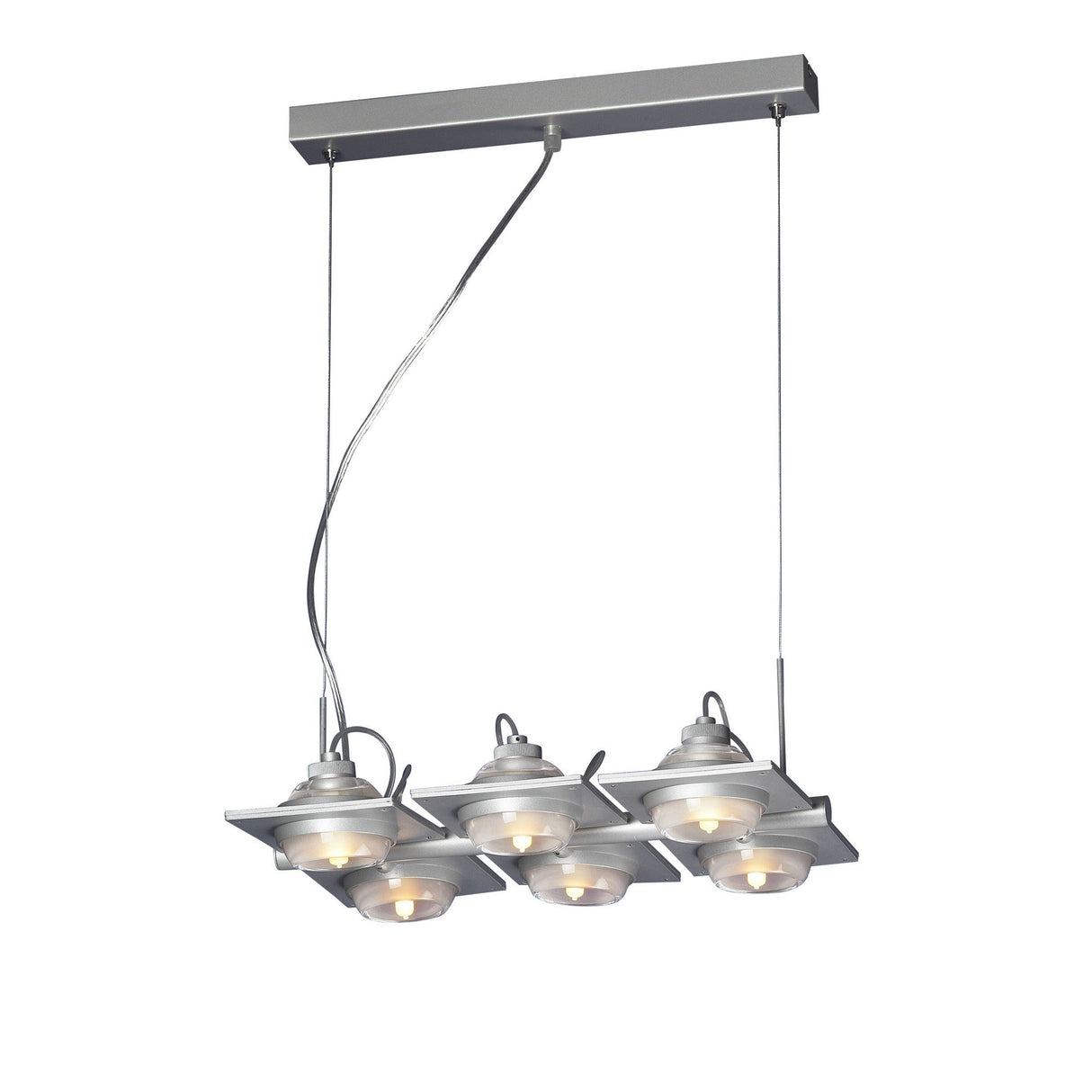 Ull Rectangular 6 Light Linear Suspension Light - Silver