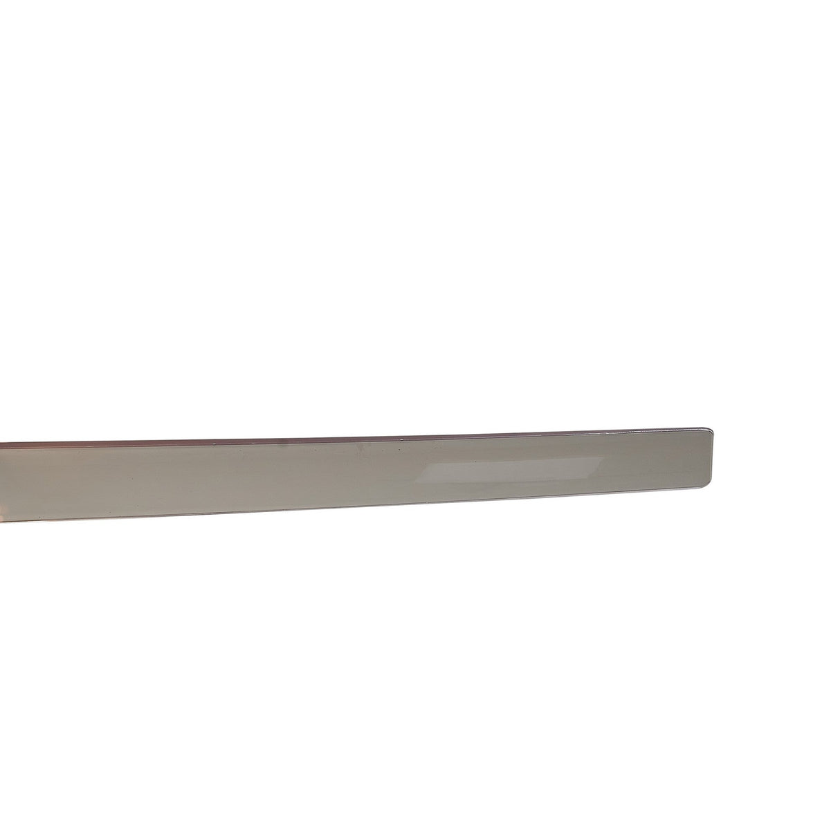 Mantra Up Down ceiling fan light shown from the side, highlighting the slim white cylindrical housing and flush grey blade edge against a white background.