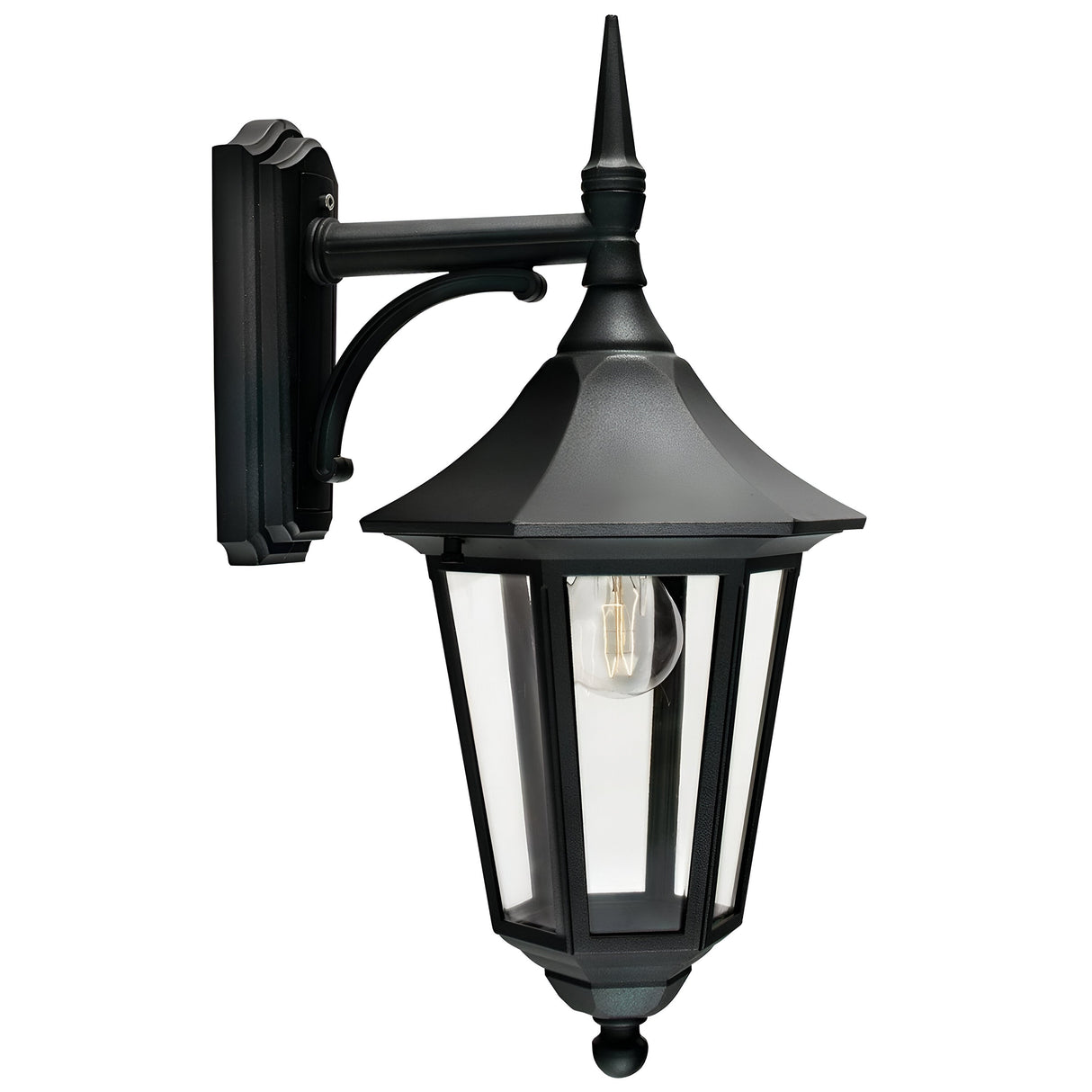 Valencia 1 Light Down Lantern - Black