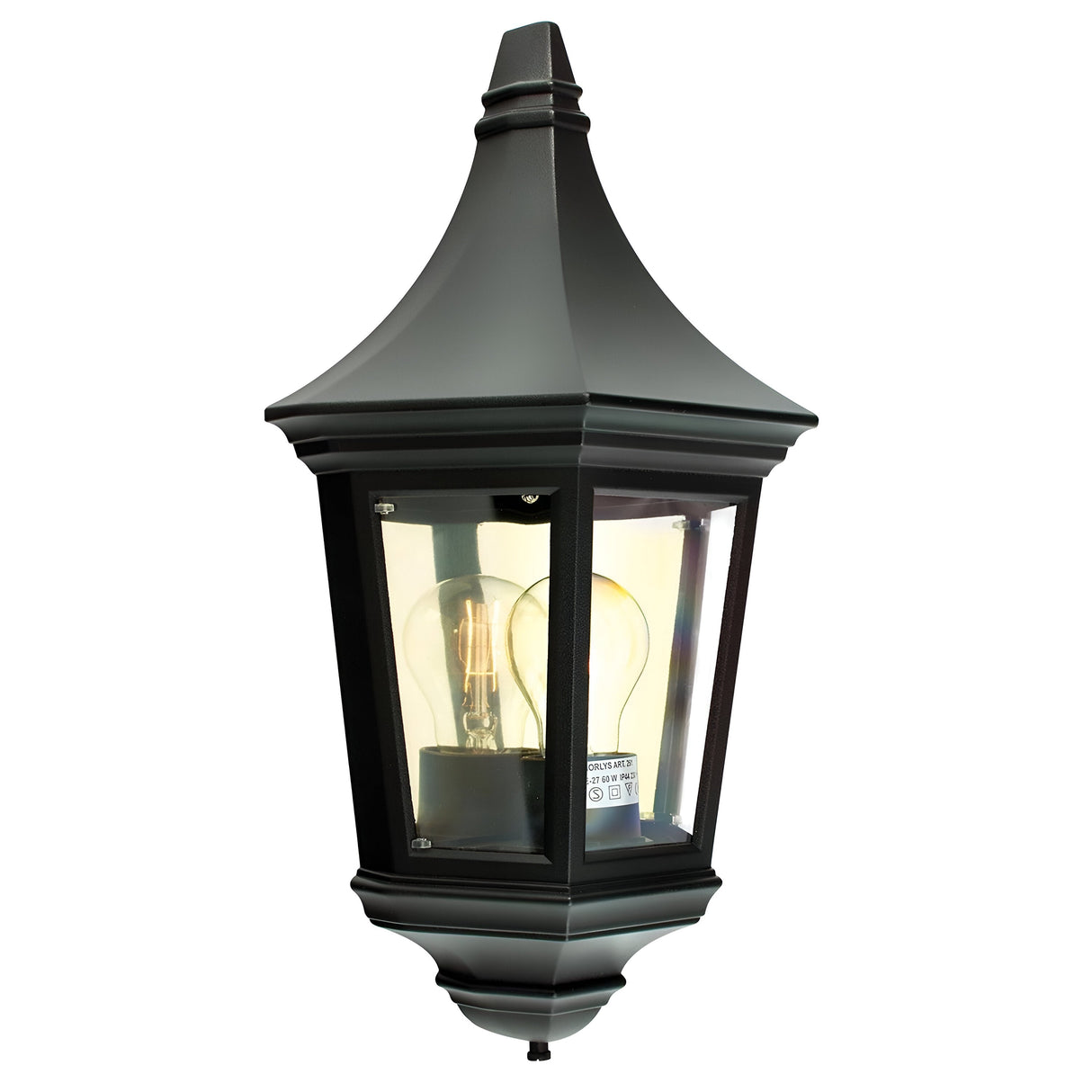 Valencia 1 Light Half Lantern - Black