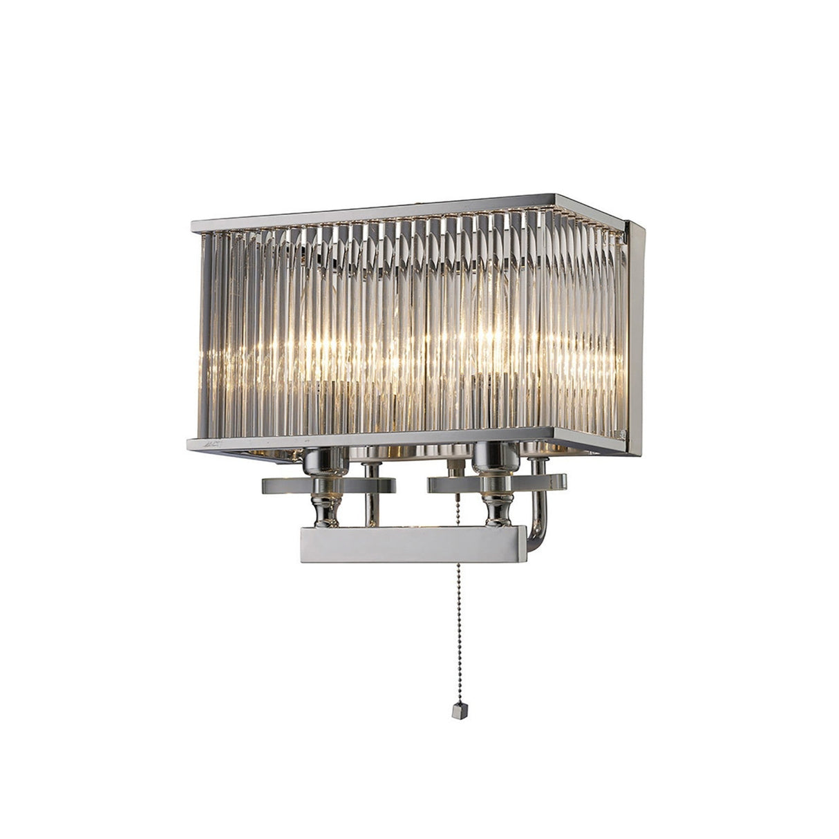 Vanessa 2 Light Crystal Wall Light With Switch - Chrome