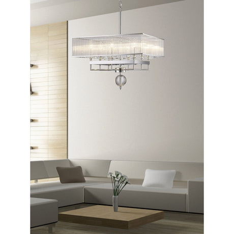 Vanessa Square 8 Light Crystal Chandelier - Polished Chrome