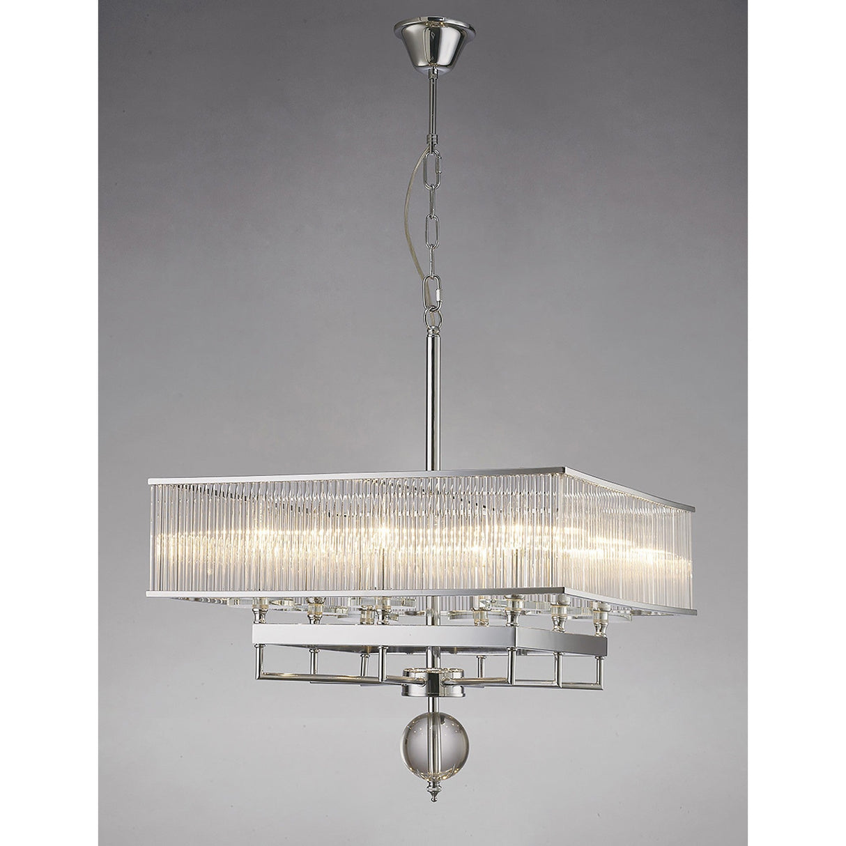 Vanessa Square 8 Light Crystal Chandelier - Polished Chrome