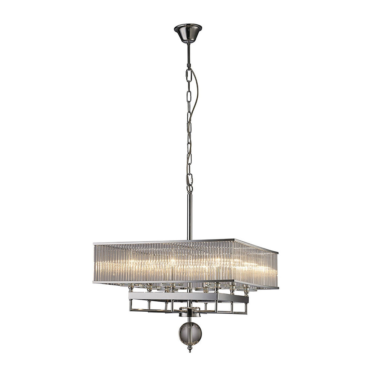 Vanessa Square 8 Light Crystal Chandelier - Polished Chrome