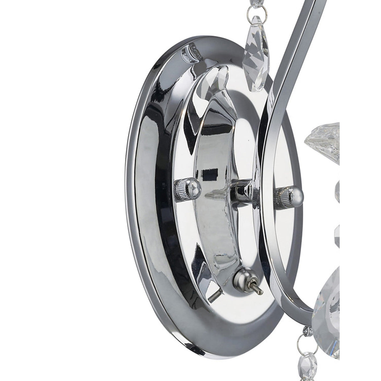 Vela 1 Light Crystal Wall Light - Chrome