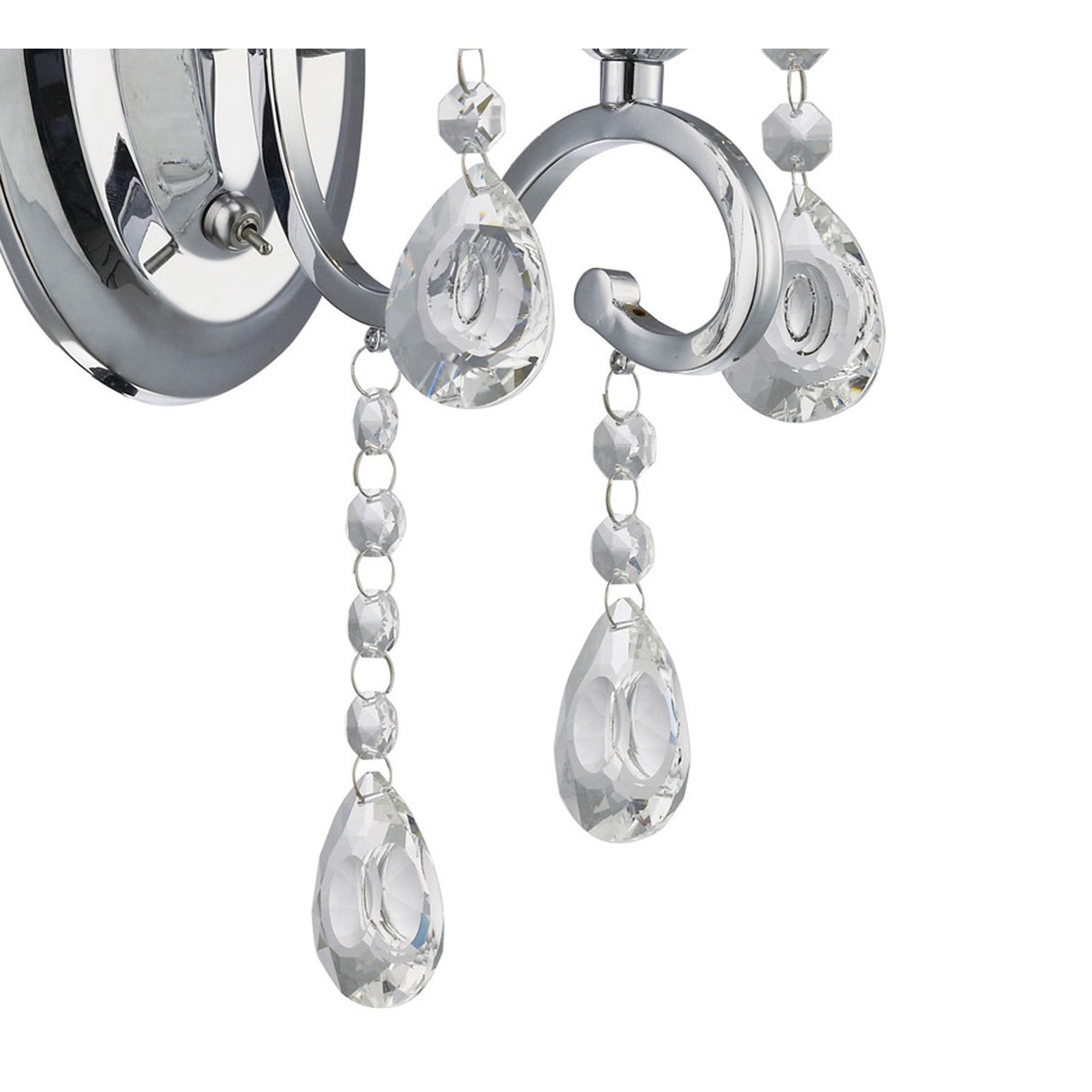 Vela 1 Light Crystal Wall Light - Chrome