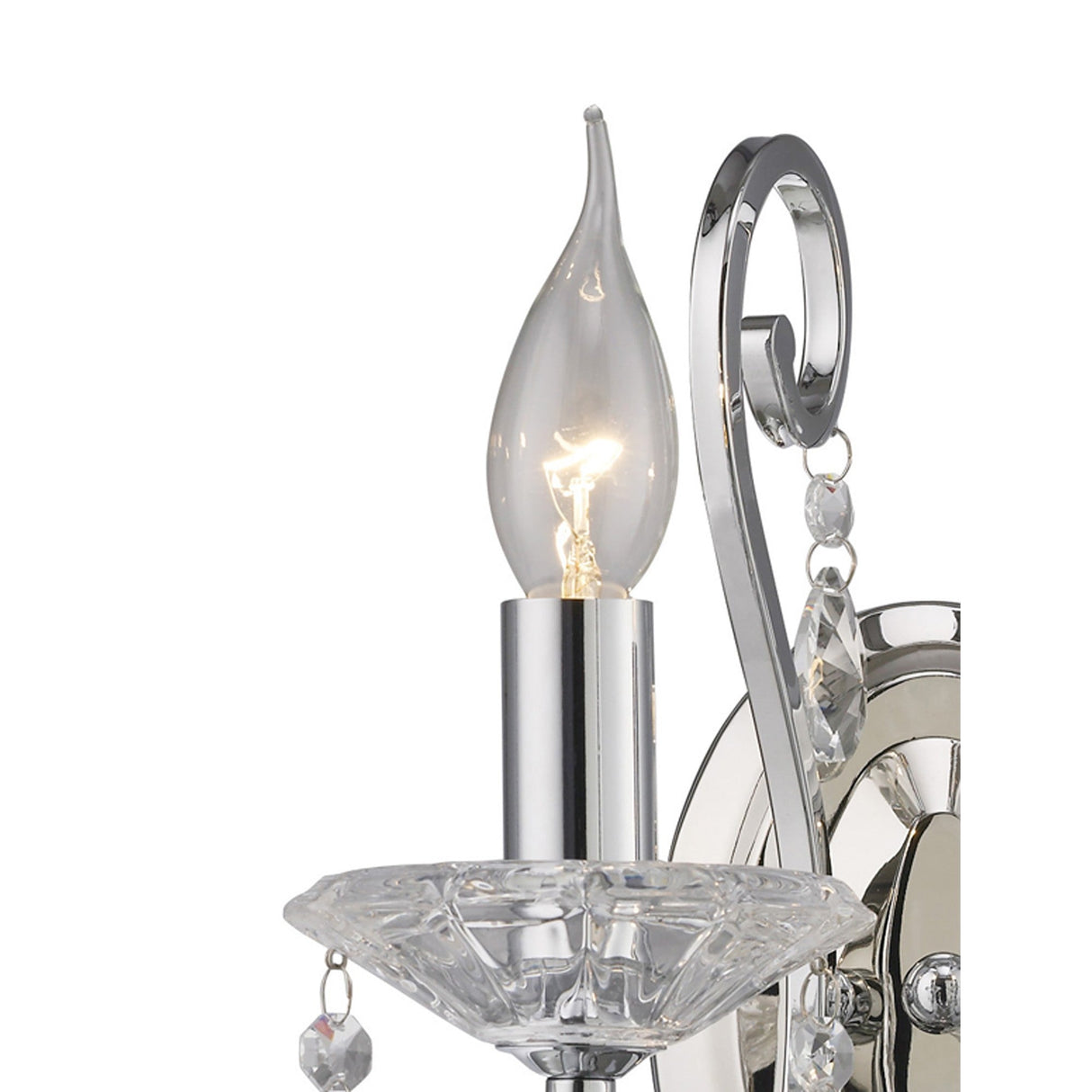 Vela 2 Light Crystal Wall Light - Chrome