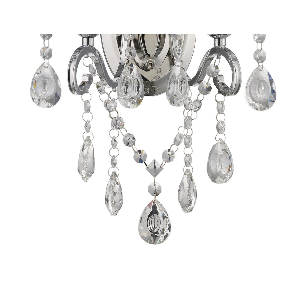 Vela 2 Light Crystal Wall Light - Chrome