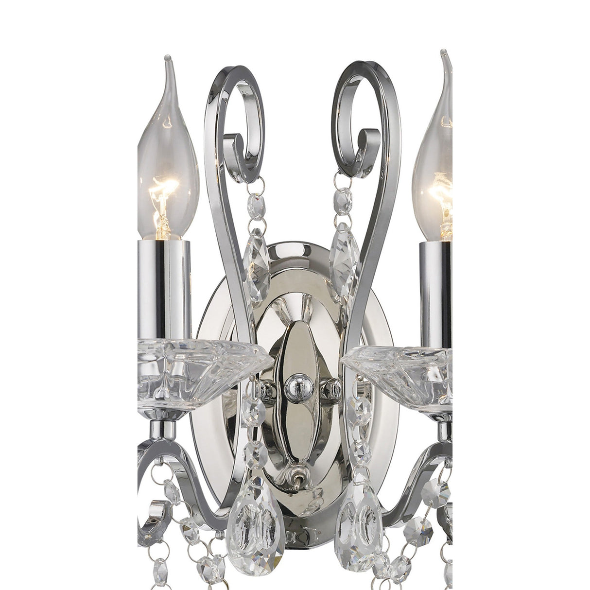 Vela 2 Light Crystal Wall Light - Chrome