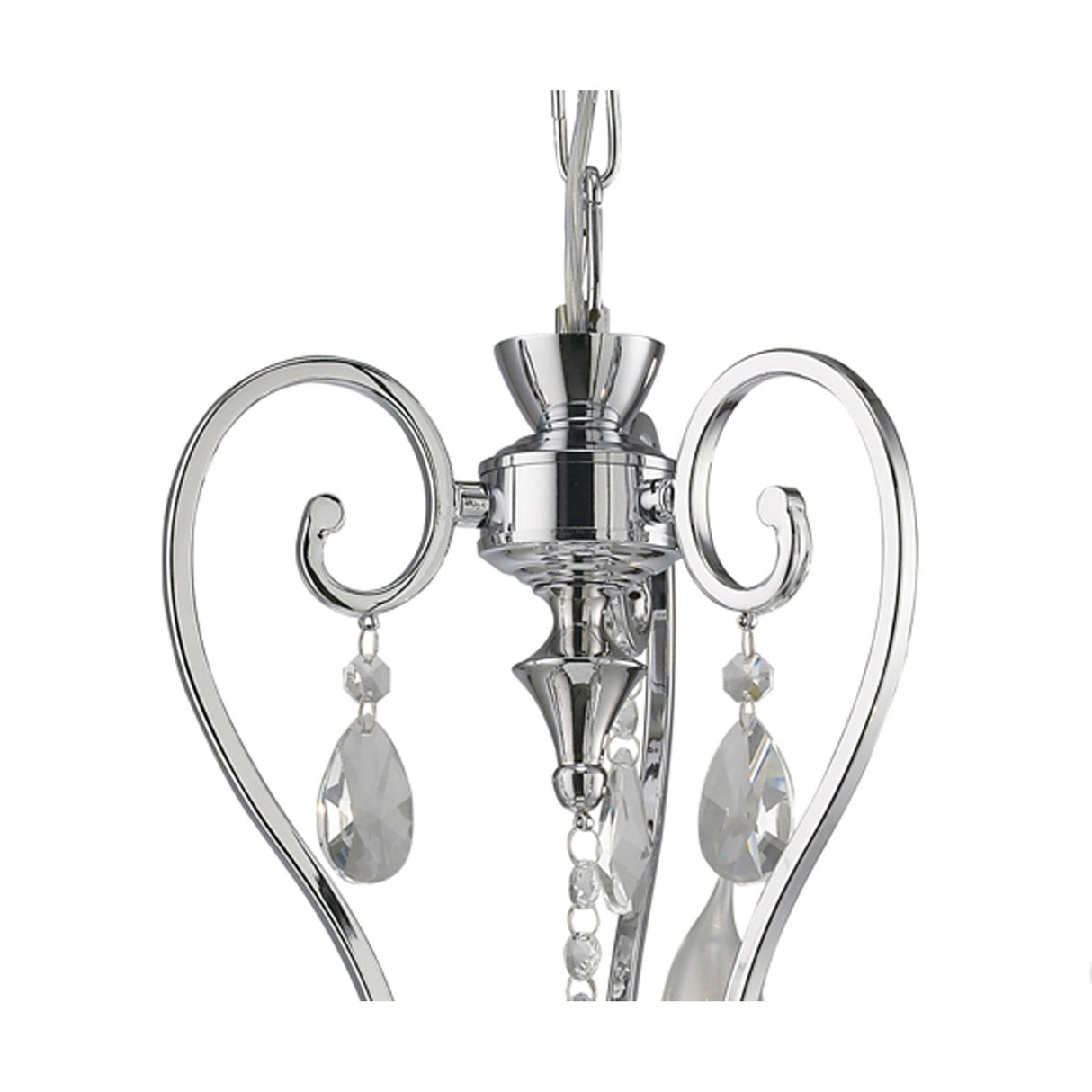 Vela 54cm 3 Light Crystal Chandelier - Polished Chrome