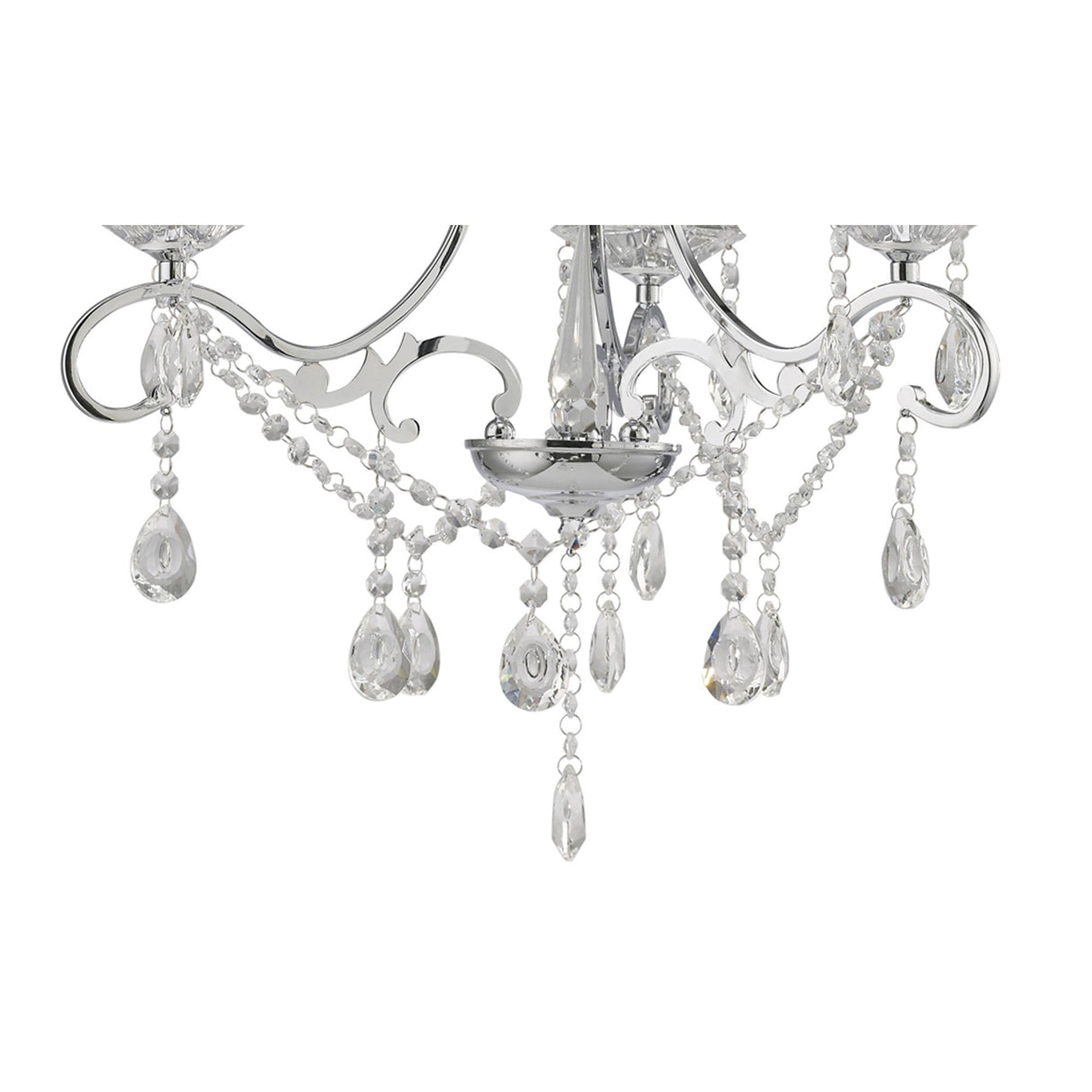 Vela 54cm 3 Light Crystal Chandelier - Polished Chrome