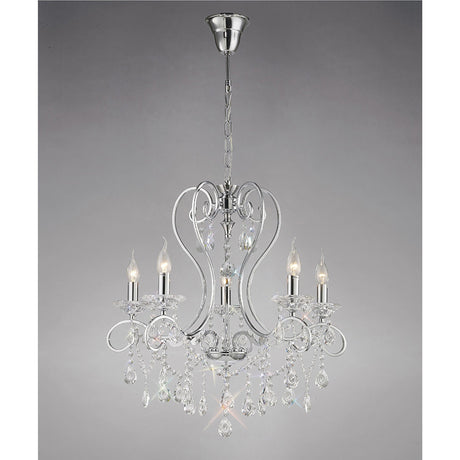 Vela 62cm 5 Light Crystal Chandelier - Polished Chrome