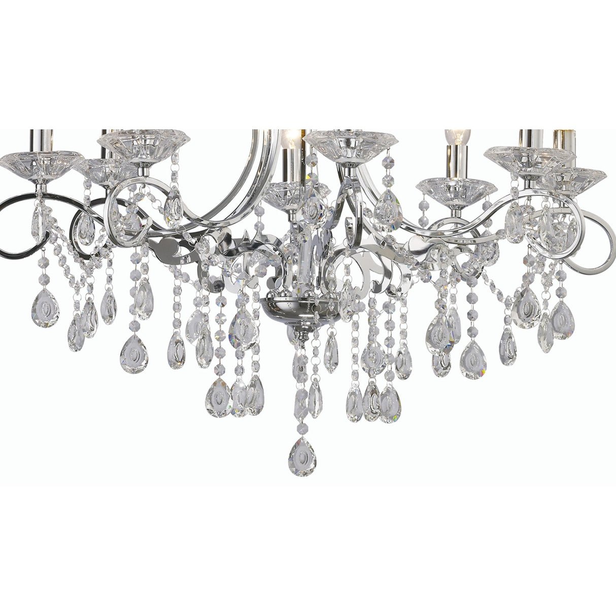 Vela 76cm 8 Light Crystal Chandelier - Polished Chrome